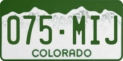 CO license plate 075MIJ