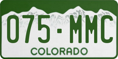 CO license plate 075MMC