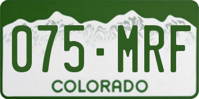 CO license plate 075MRF