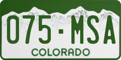 CO license plate 075MSA