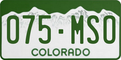 CO license plate 075MSO