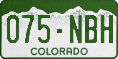 CO license plate 075NBH