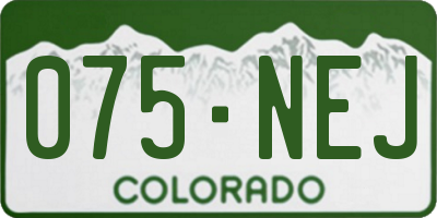 CO license plate 075NEJ