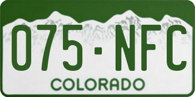 CO license plate 075NFC