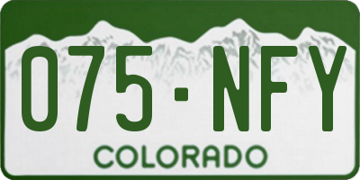 CO license plate 075NFY