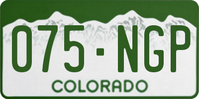 CO license plate 075NGP