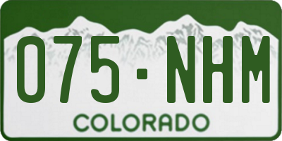 CO license plate 075NHM