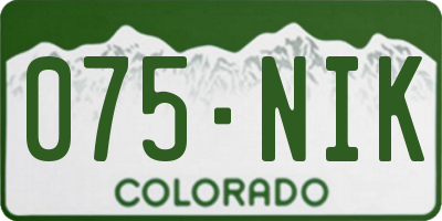 CO license plate 075NIK