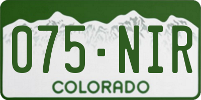 CO license plate 075NIR