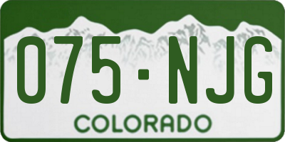 CO license plate 075NJG