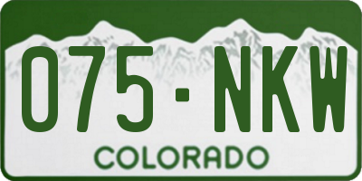 CO license plate 075NKW