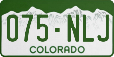CO license plate 075NLJ