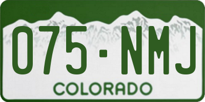 CO license plate 075NMJ