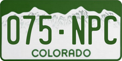 CO license plate 075NPC