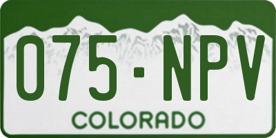 CO license plate 075NPV