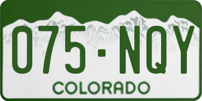 CO license plate 075NQY