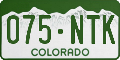 CO license plate 075NTK