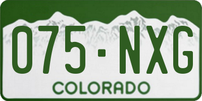 CO license plate 075NXG
