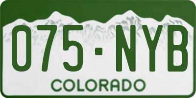 CO license plate 075NYB