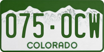 CO license plate 075OCW