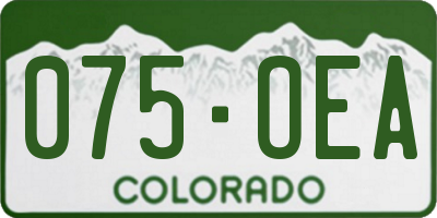 CO license plate 075OEA
