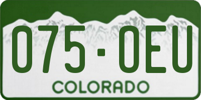 CO license plate 075OEU