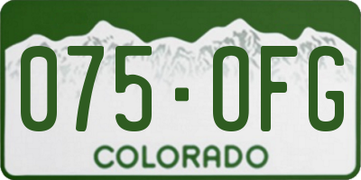 CO license plate 075OFG