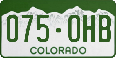 CO license plate 075OHB
