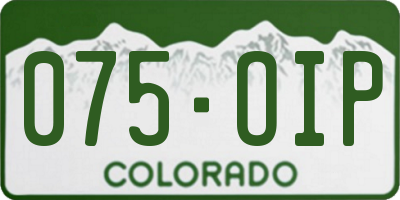 CO license plate 075OIP