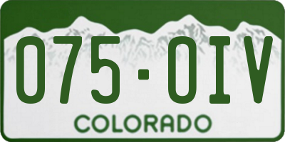 CO license plate 075OIV