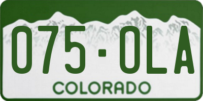 CO license plate 075OLA