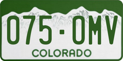 CO license plate 075OMV
