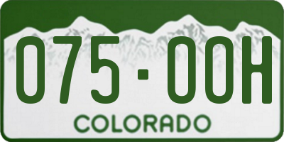 CO license plate 075OOH