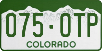CO license plate 075OTP