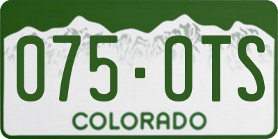 CO license plate 075OTS