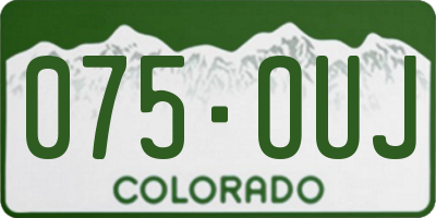 CO license plate 075OUJ