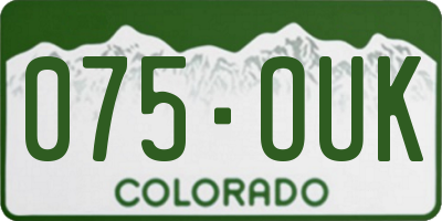 CO license plate 075OUK