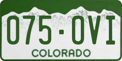 CO license plate 075OVI