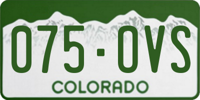 CO license plate 075OVS