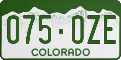 CO license plate 075OZE