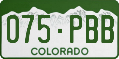 CO license plate 075PBB