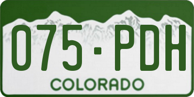 CO license plate 075PDH