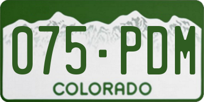 CO license plate 075PDM