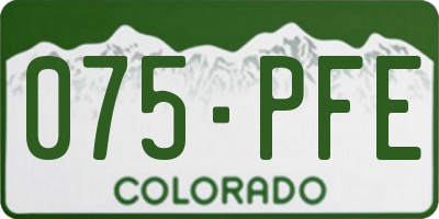 CO license plate 075PFE