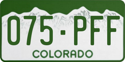 CO license plate 075PFF