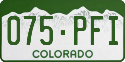 CO license plate 075PFI