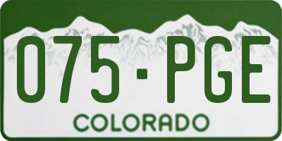 CO license plate 075PGE