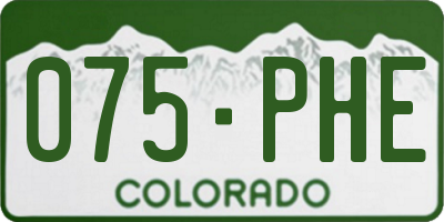 CO license plate 075PHE