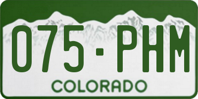 CO license plate 075PHM
