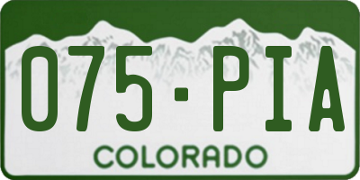 CO license plate 075PIA